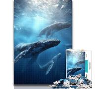 Teenager Jigsaw Whales on The Seabed Jigsaw Puzzles for Adults 1000 Piece,is Ideal As Gifts for The Whole Family for And Age 14 50x75cm