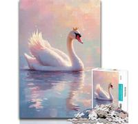 Teenager Jigsaw White Swan Jigsaws 1000 Pieces for Adults,Educational Games Home Decoration Artists Collection, Fine Art 26x38cm