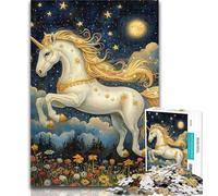 Teenager Jigsaw White Unicorn 1000 Piece Jigsaw Puzzles,for Is Ideal As A Gift for The Whole Family for And 14 Years Old 50x75cm