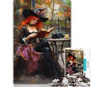Teenager Jigsaw Witch Reading A Book 1000 Piece Jigsaw Puzzles,for Is Ideal As A Gift for The Whole Family for And 14 Years Old 50x75cm