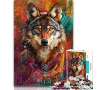 Teenager Jigsaw Wolf Art 1000 Pieces Jigsaw Puzzle for Adults& Teens,Educational Game for Birthday, Chrismas for Ages 14+ 50x75cm
