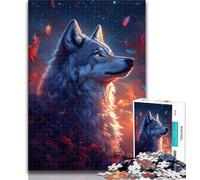 Teenager Jigsaw Wolf at Sunset 1000 Piece Jigsaw Puzzle for Adults Teens,is Ideal As A Gift for The Whole Family Suitable for And 14 26x38cm