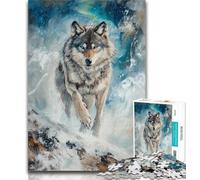 Teenager Jigsaw Wolf in The Snow 1000 Piece Jigsaw Puzzles,for Is Ideal As A Gift for The Whole Family for And 14 Years Old 50x75cm