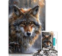 Teenager Jigsaw Wolf in The Snow Jigsaws Puzzles 1000 Pieces for Adults Gifts,for Educational Game Challenge Toy Artists Collection, Fine Art 50x75cm