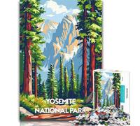 Teenager Jigsaw Yosemite National Park Poster 1000 Pieces Jigsaw Puzzle for Adults& Teens,Educational Toys Is Ideal As A Gift for The Whole Family 26x38cm