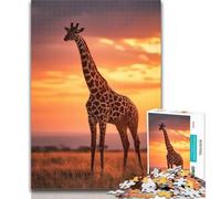 Teenager Puzzles African Giraffe 1000 Pieces Jigsaw Puzzle for Adults& Teens,Toys Educational Games Stress Relieving Unique Home Decor And Gifts 26x38cm