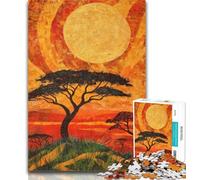 Teenager Puzzles African Grasslands Jigsaw Puzzles for Adults 1000 Pieces,with Matching Poster And Trivia Sheet for Age 14 26x38cm