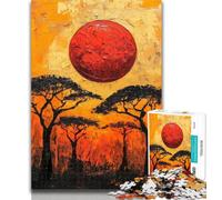 Teenager Puzzles African Sunset 1000 Pieces Jigsaw Puzzle for Adults& Teens,Train Your Brain And Hands Birthday Present, Gifts 50x75cm