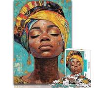 Teenager Puzzles African Woman 1000 Piece Jigsaw Puzzle for Adults And Teenagers,Train Your Brain And Hands Birthday Present, Gifts 50x75cm
