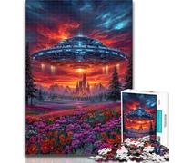 Teenager Puzzles Alien UFO Jigsaws Puzzles 1000 Pieces for Adults Gifts,Learning Educational Toy for Is Ideal As A Gift for The Whole Family 26x38cm