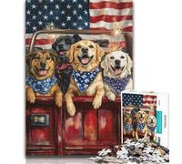 Teenager Puzzles American Flag Dog Adult Jigsaw Puzzles 1000,Decompressing Intellectual Educational Toy Secret Santa Gifts 50x75cm