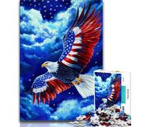Teenager Puzzles American Flag Eagle 1000 Pieces Jigsaw Puzzle for Adults& Teens,Toys Educational Games Stress Relieving Unique Home Decor And Gifts (26x38cm)