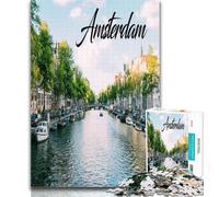 Teenager Puzzles Amsterdam Jigsaw Puzzles for Adults 1000 Pieces,Toys Educational Games Stress Relieving Great Gifts And Toys 75x50cm