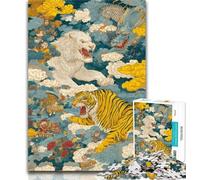 Teenager Puzzles Ancient Tiger Jigsaw Puzzle 1000 Pieces for Adults,Educational Game for Birthday, Chrismas for And Age 14 50x75cm