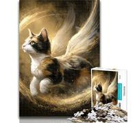 Teenager Puzzles Angel Cat Puzzles 1000 Pieces for Adults,Brain Teaser Game Wall Decoration Unique Birthday And Xmas Gifts 50x75cm