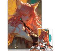 Teenager Puzzles Animal Fox Man Adult Jigsaws 1000 Pieces Difficult,with Fully Interlocking Randomly Shaped Pieces for And 14 Years Old 75x50cm