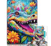 Teenager Puzzles Animal Nile Crocodiles Jigsaw Puzzles for Teenagers 1000 Piece,Vibrant And Unique Design Relaxing & Challenging Puzzle Experience 26x38cm