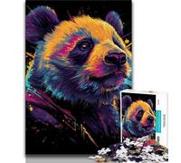Teenager Puzzles Animal Panda 1000 Piece Jigsaw Puzzle for Adults Teens,Charcoal Art Staycation Kill Time for Home Decoration (26x38cm)
