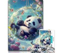 Teenager Puzzles Animal Panda Adult Puzzles 1000 Pieces,Toys Educational Games Stress Relieving Parent-child Interaction (26x38cm)