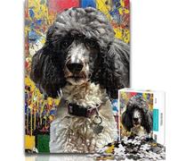 Teenager Puzzles Animal Poodle Jigsaw Puzzles for Teenagers 1000 Pieces,with Matching Poster And Trivia Sheet for Age 14 Years Up 50x75cm