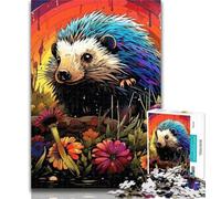 Teenager Puzzles Art Hedgehog Jigsaw Puzzles for Teenagers 1000 Piece,Vibrant And Unique Design Relaxing & Challenging Puzzle Experience 26x38cm