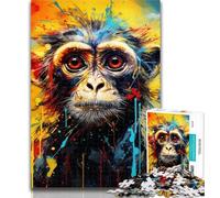 Teenager Puzzles Art Monkey Jigsaw Puzzles for Teenagers,with Fully Interlocking Randomly Shaped Pieces for And 14 Years Old 26x38cm