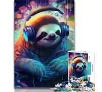 Teenager Puzzles Art Sloth 1000 Piece Jigsaw Puzzle for Adults And Teenagers,Learning Educational Toy for Is Ideal As A Gift for The Whole Family 75x50cm