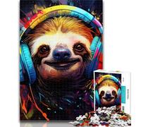 Teenager Puzzles Art Sloth 1000 Piece Jigsaw Puzzle for Adults And Teenagers,Learning Educational Toy for Is Ideal As A Gift for The Whole Family 75x50cm