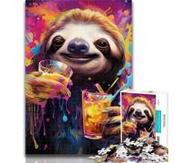 Teenager Puzzles Art Sloth 1000 Pieces Jigsaw Puzzle for Adults& Teens,for Educational Game Challenge Toy Unique Home Decor And Gifts 75x50cm