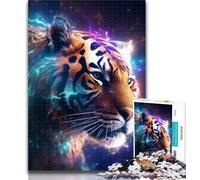 Teenager Puzzles Art Star Tiger Adult Puzzles 1000 Pieces,Toys Educational Games Stress Relieving Parent-child Interaction 26x38cm