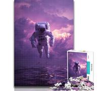 Teenager Puzzles Astronaut Adult Jigsaws 1000 Pieces Difficult,with Fully Interlocking Randomly Shaped Pieces for And 14 Years Old 75x50cm