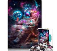 Teenager Puzzles Astronaut Sitting on The Moon 1000 Piece Jigsaw Puzzle for Adults Teens,Challenging Game And Family Play Secret Santa Gifts 50x75cm