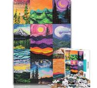 Teenager Puzzles Aurora Collage 1000 Piece Jigsaw Puzzle for Adults And Teenagers,Train Your Brain And Hands Birthday Present, Gifts 26x38cm