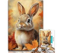 Teenager Puzzles Autumn Bunny 1000 Pieces Jigsaw Puzzles for Adults And Teens,Educational Game for Birthday, Chrismas for Ages 14+ 50x75cm