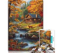 Teenager Puzzles Autumn Forest Jigsaw Puzzles for Teenagers 1000 Pieces,with Matching Poster And Trivia Sheet for Age 14 Years Up 50x75cm