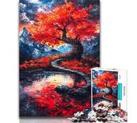 Teenager Puzzles Autumn Tree 1000 Piece Jigsaw Puzzles for Adults Gifts,Staycation Kill Time Enhance Love between Couples 50x75cm