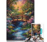 Teenager Puzzles Autumn Wooden Bridge 1000 Piece Jigsaw Puzzles for Teenagers,Toys Educational Games Stress Relieving Wall Decoration 50x75cm
