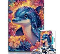 Teenager Puzzles Baby Dolphin Jigsaw Puzzles for Adults 1000 Piece,Learning Educational Toys Family Games Birthday Present, Gifts 75x50cm