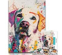 Teenager Puzzles Basquiat-style Labrador 1000 Piece Jigsaw Puzzle for Adults And Teenagers,Train Your Brain And Hands Birthday Present, Gifts 50x75cm