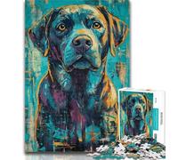 Teenager Puzzles Basquiat-style Labrador Puzzles 1000 Pieces for Teenagers,is Ideal As Gifts for The Whole Family for And Age 14 26x38cm