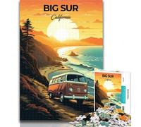 Teenager Puzzles Big Sur California Travel 1000 Pieces Jigsaw Puzzle for Adults& Teens,Toys Educational Games Stress Relieving Unique Home Decor And Gifts 75x50cm
