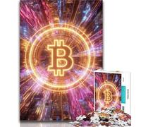 Teenager Puzzles Bitcoin Logo 1000 Piece Jigsaw Puzzle for Adults And Teenagers,Learning Educational Toy for Is Ideal As A Gift for The Whole Family 75x50cm