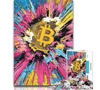 Teenager Puzzles Bitcoin Logo 1000 Piece Jigsaw Puzzle for Adults And Teenagers,Train Your Brain And Hands Birthday Present, Gifts 50x75cm