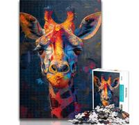 Teenager Puzzles Black And Gold Giraffe Jigsaw Puzzles 1000 Pieces for Adults Teens,Toys Educational Games Stress Relieving Wishlist with Santa Claus 50x75cm