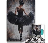 Teenager Puzzles Black Ballerina 1000 Piece Jigsaw Puzzles for Teenagers,Educational Game for Birthday, Chrismas for And 14 Years Old 26x38cm