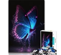 Teenager Puzzles Blue Butterflies 1000 Piece Jigsaw Puzzle for Adults Teens,Toys Educational Games Stress Relieving Wishlist with Santa Claus (38x26cm)