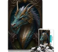 Teenager Puzzles Blue Old Dragon 1000 Piece Jigsaw Puzzle for Adults And Teenagers,Learning Educational Toy for Is Ideal As A Gift for The Whole Family (38x26cm)