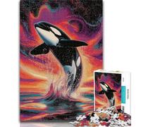 Teenager Puzzles Blue Whale 1000 Piece Jigsaw Puzzles for Teenagers,Artistic Wall Decor & Birthday Gift Idea for Friends, Home Office 50x75cm