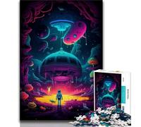 Teenager Puzzles Boy in Trippy Space 1000 Piece Jigsaw Puzzle for Adults Teens,Toys Educational Games Stress Relieving Wishlist with Santa Claus (38x26cm)