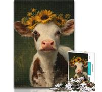 Teenager Puzzles Brown Cow Jigsaw Puzzles for Teenagers,with Fully Interlocking Randomly Shaped Pieces for And 14 Years Old 50x75cm